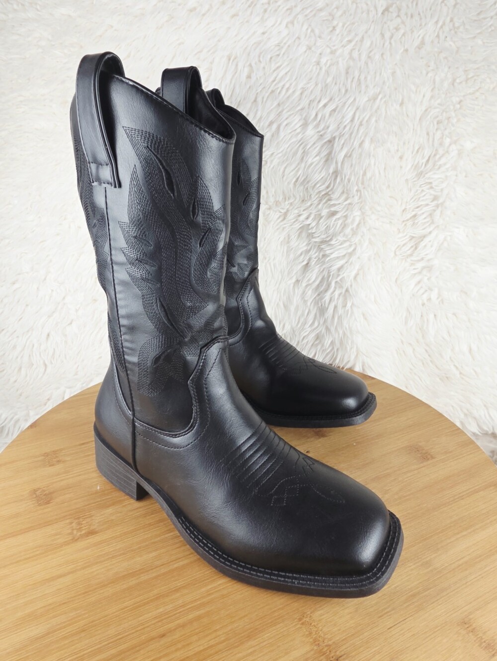 WOMEN'S WESTERN BLACK  COWBOY BOOTS (COWBOY-01L)